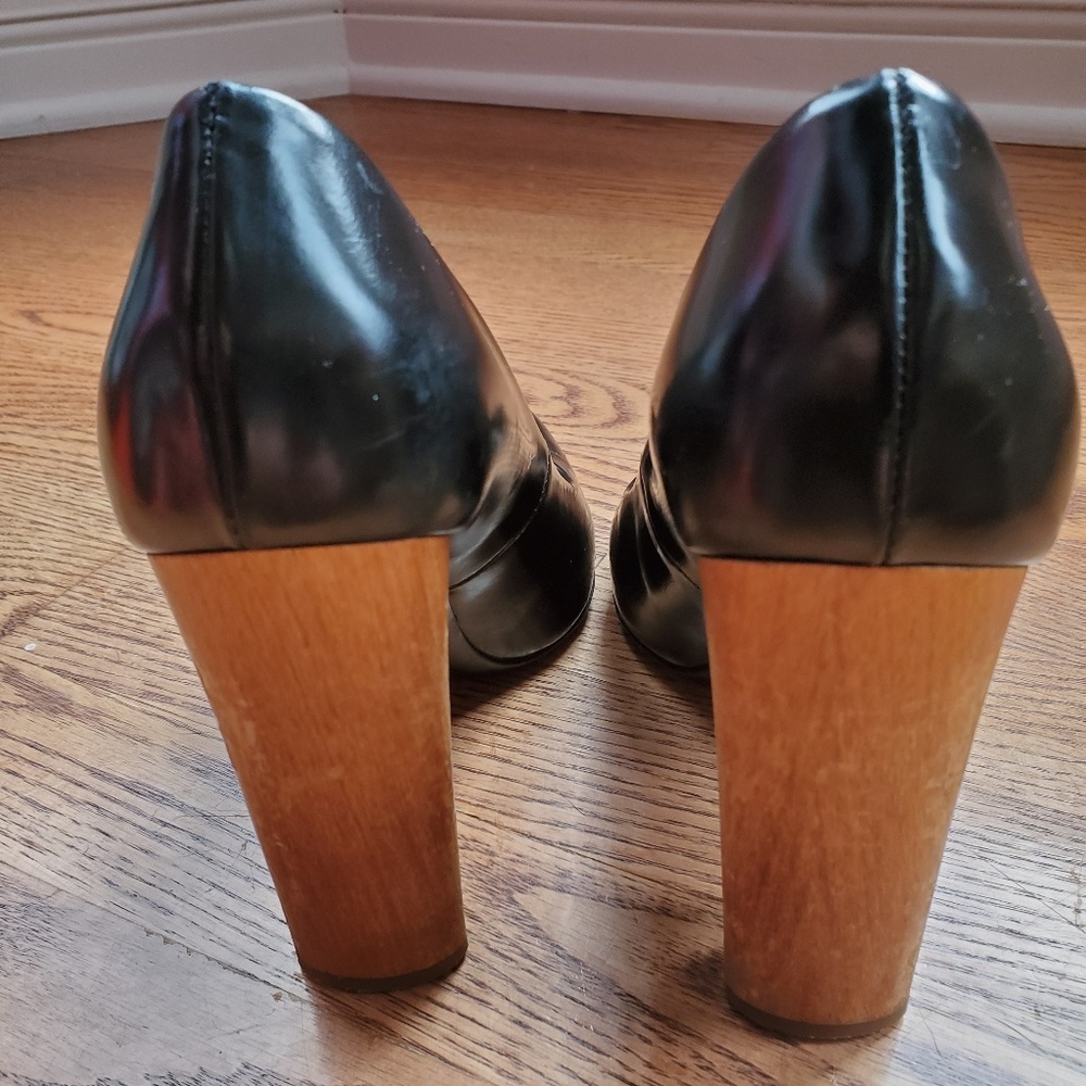 Yves Saint Laurent Black Pump w Wood Heel EU 38.5 - Picture 4 of 5